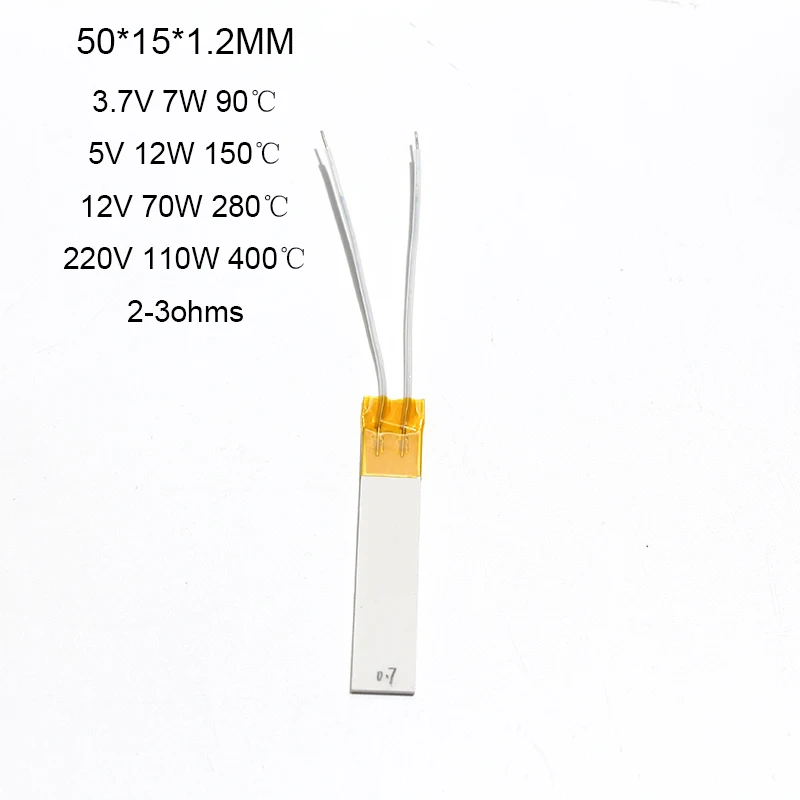 

50*15*1,2 мм MCH Высокотемпературный керамический нагреватель Длительный срок службы Высокая температура нагрева Легкий контроль температуры 3,7 В 5 В 220 В