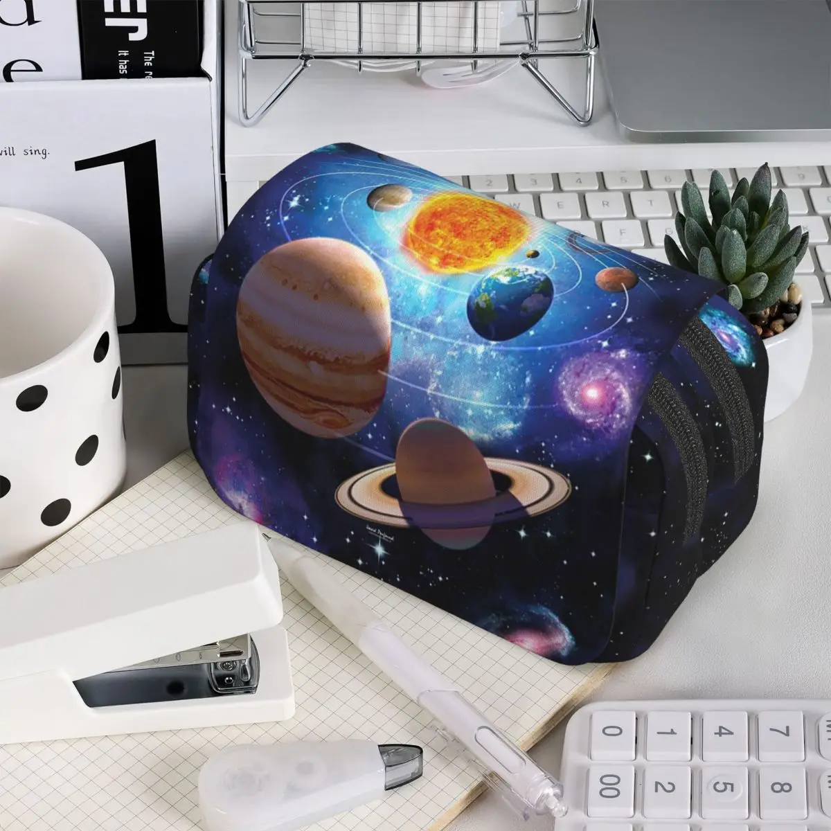 Solar System Space Planets Universe Pencil Case for Boys Girls School Pen Box Pencil Bag Stationery Supplies Pen Holder Bag