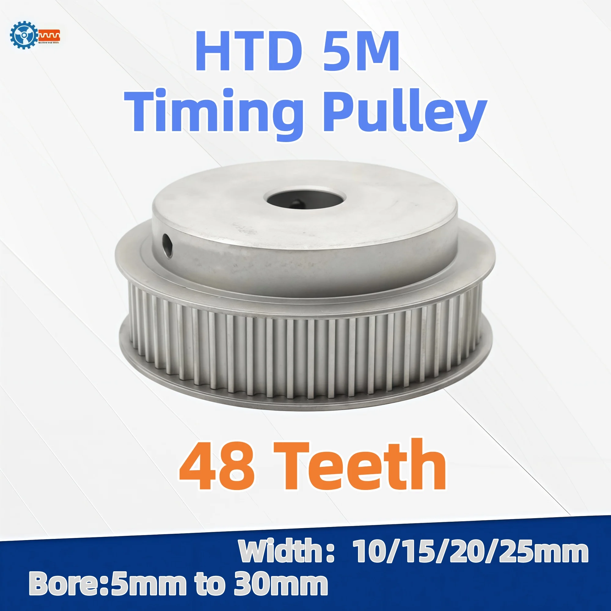 

HTD 5M 48 Teeth Synchronous Timing Pulley Bore 5mm to 30mm for Width 10/15/20/25mm Aluminum 5M Timing Pulley for CNC 3D Printer
