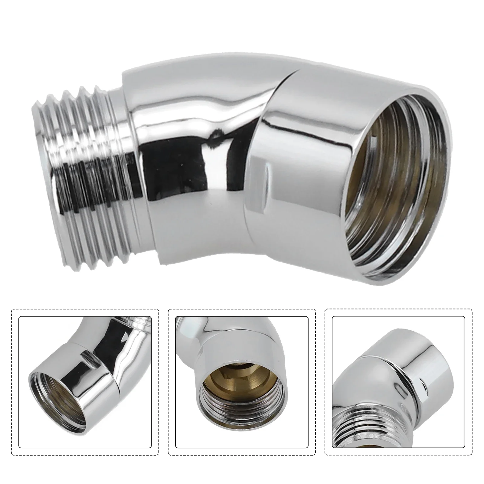 Shower Head Elbow Adapter G1/2 Hand Shower Top Spray Elbow Chrome Angle 135° Shower Head Connector Bathroom Accessories