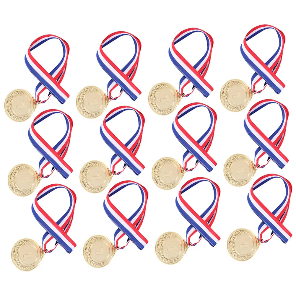 

12Pcs Premium Metal Medals School Sports Medals Student Encouragement Awards Competition Prizes Decorative Desktop Keepsake