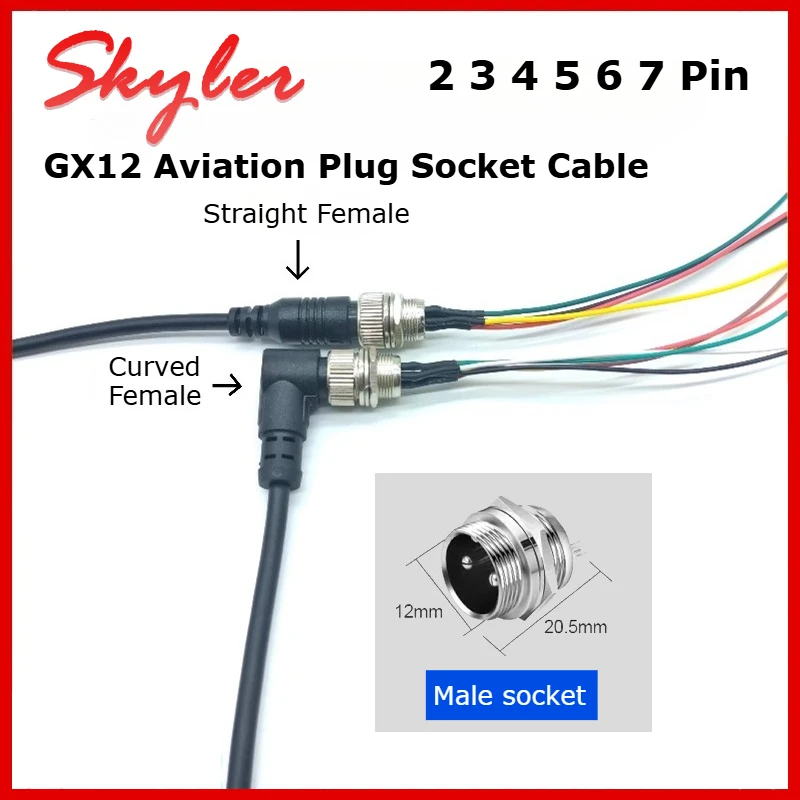 GX12 2pin 4pin Male Connector Cable M12 3Pin 5 6 7 Pin Integrated Aviation Plug Socket Wire Female Power Signal Connection Wire