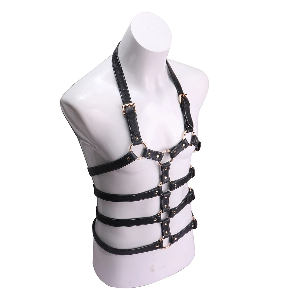 GBAR أحزمة عبودية الجسم زوجين يمزح حزام يمكن ارتداؤها قابل للتعديل الجلود ملزمة تسخير BDSM الجنس لعب للنساء الرجال ألعاب اللعب