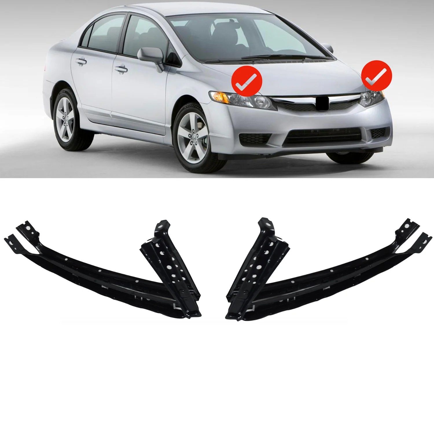 Car Left Front Bumper Headlight Fixed Support Bracket for Honda Civic 2006-2011 71140SNAA00 71190-SNA-A00