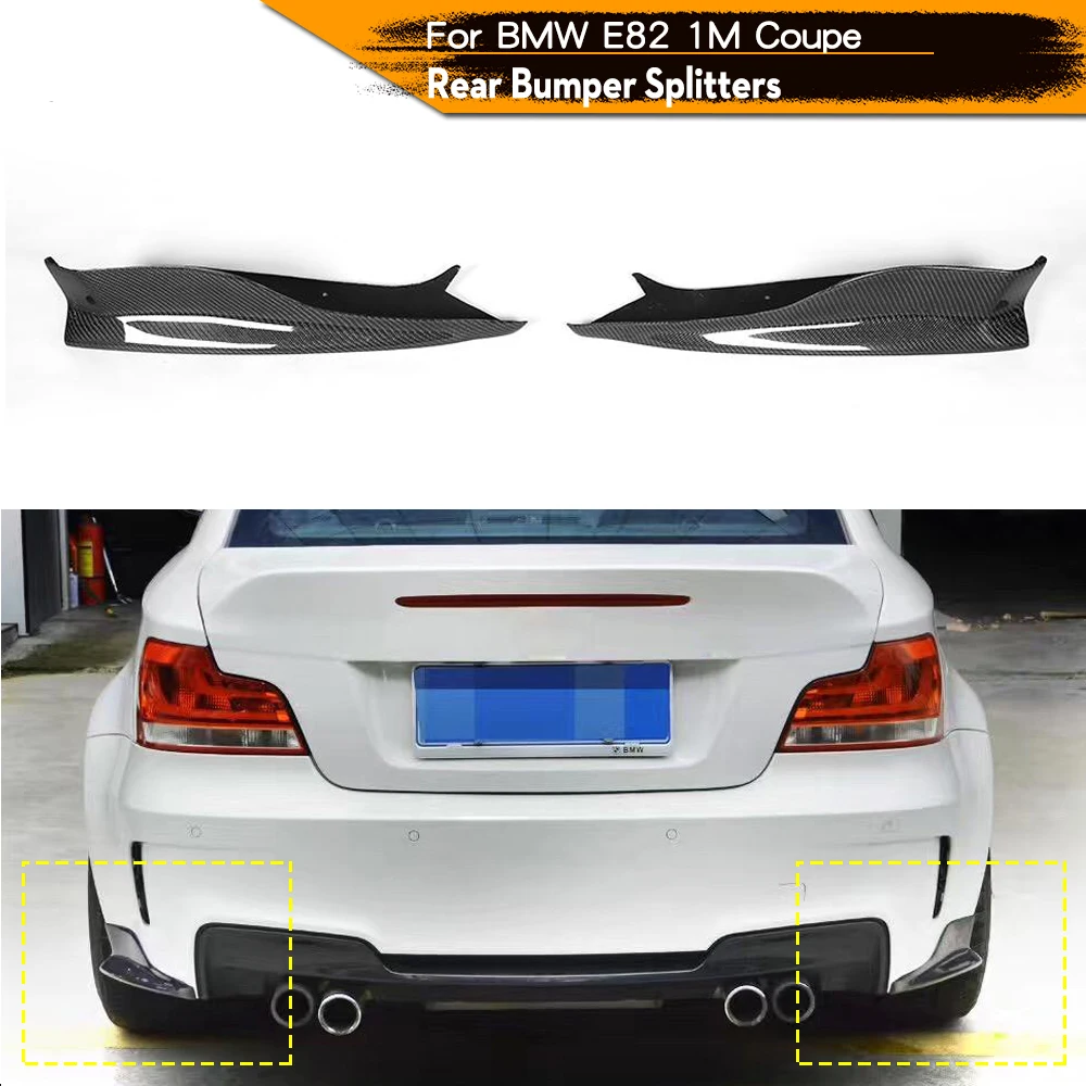 Car Rear Bumper Lip Diffuser Splitters for BMW 1Series 1M E82 M Coupe Bumper 2011 - 2013 Cupwings Carbon Fiber / FRP