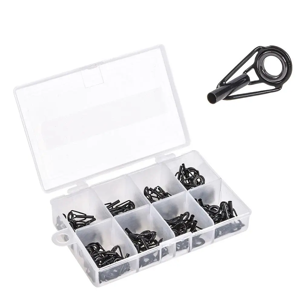 80Pcs Top Tip Guide Set With Plastic Box High Carbon Steel Eye Line Ring For Spinning Casting Fishing Rod