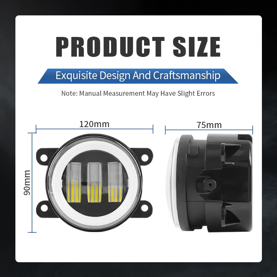 Fits Toyota Camry, Vios, Levin, Corolla, Highlander; 3.5-inch LED lens fog light upgrade with high brightness