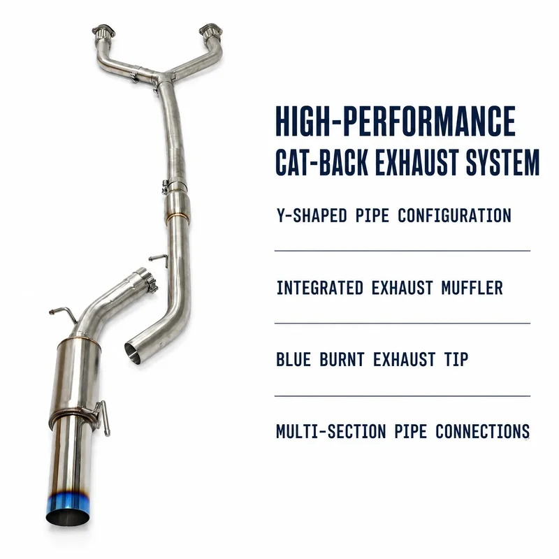 Performance Catback Exhaust for Infiniti G37X V36 3.7L VQ37VHR 2009-2013 AWD Straight Flow Stainless Steel Single Exit