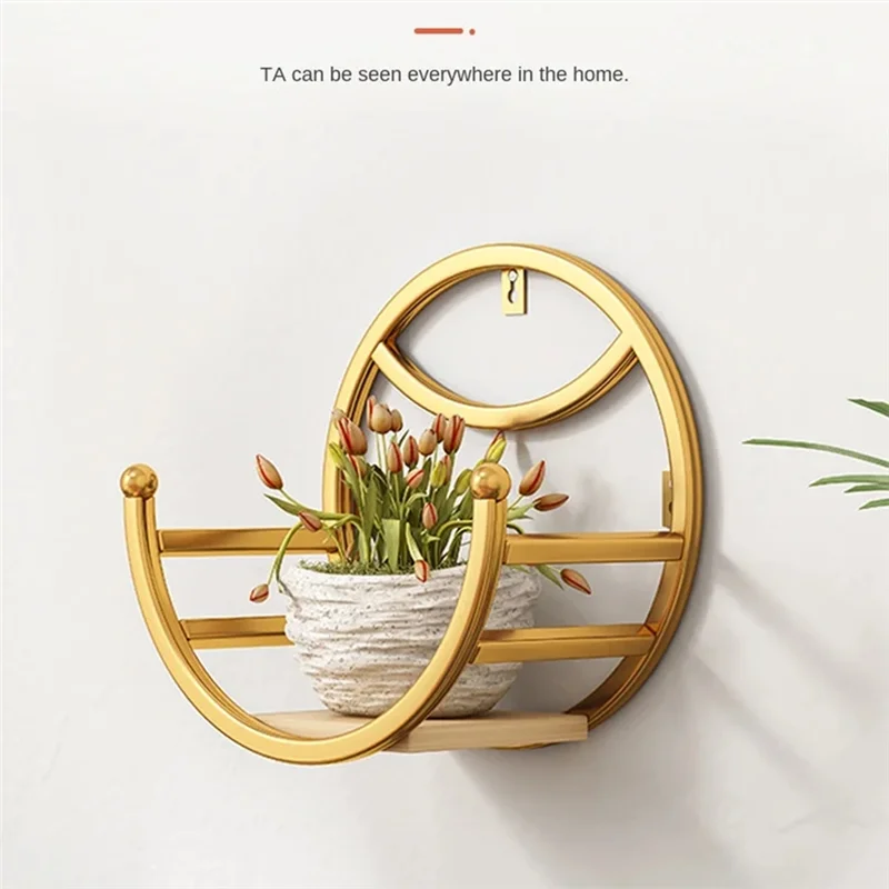 A56P-錬鉄製バルコニー壁掛けフラワースタンド - レストラン壁掛けフラワーラック、リビングルーム用植物収納棚