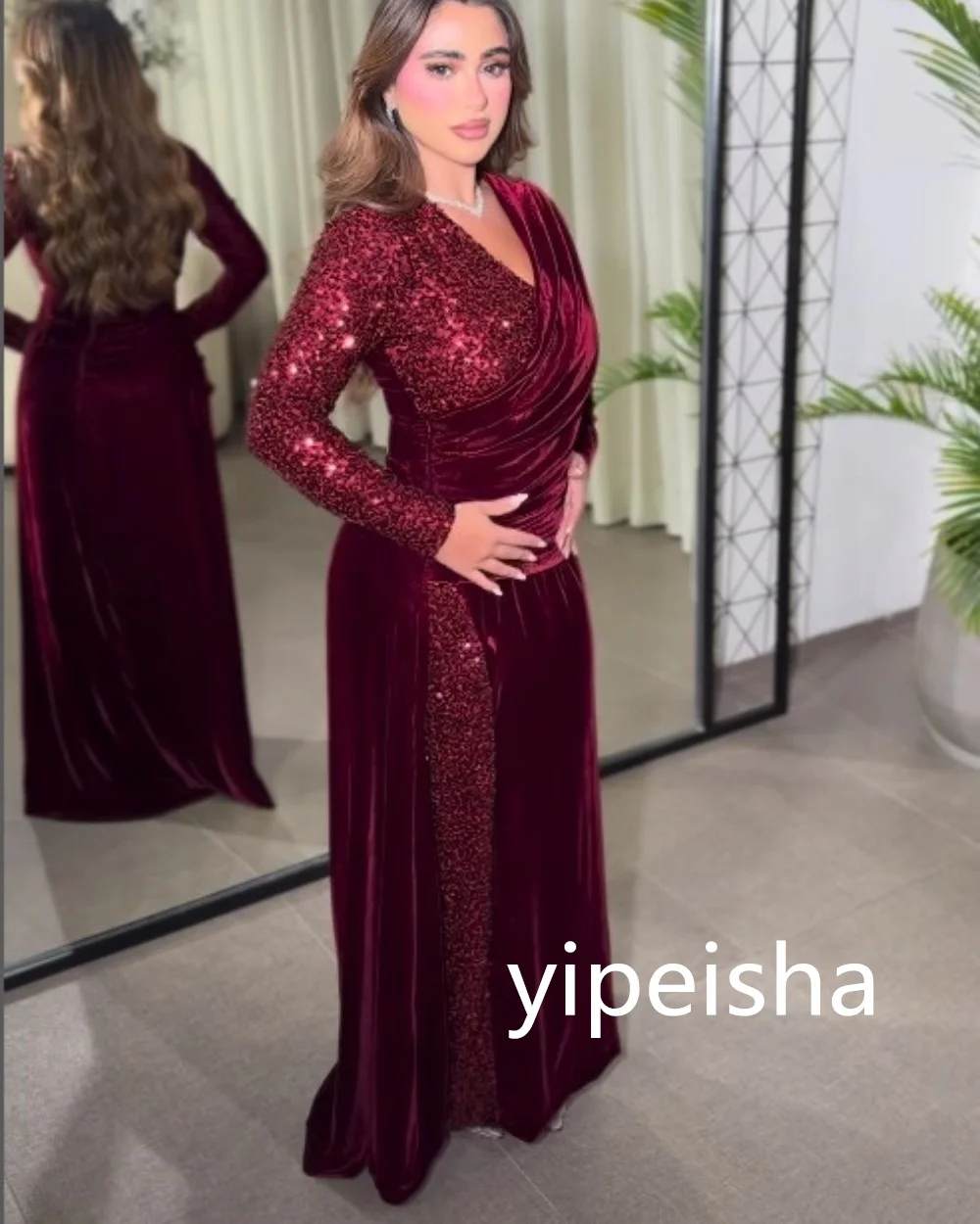 Custom Velvet Prom Gowns - usage example