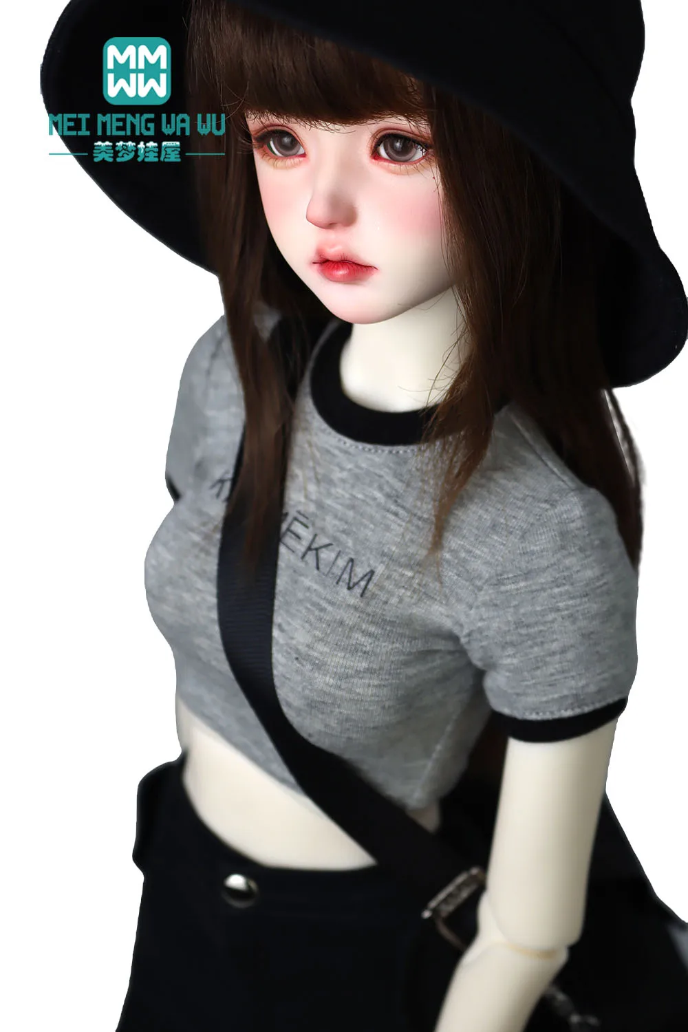 Se encaixa 1/3 1/4 roupas de boneca bjd dd sd moda curta camiseta brinquedos presente de natal