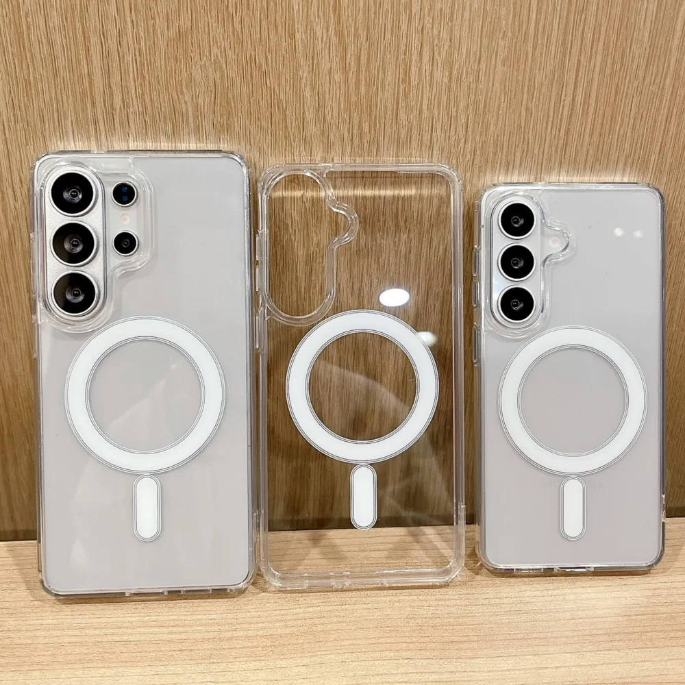 Für Magsafe Magnetische Transparente Acryl-Hülle Für Samsung Galaxy S26 S25 Edge S24 S23 S22 Plus Ultra FE A37 A57 A36 A56 A35 A55 Cover