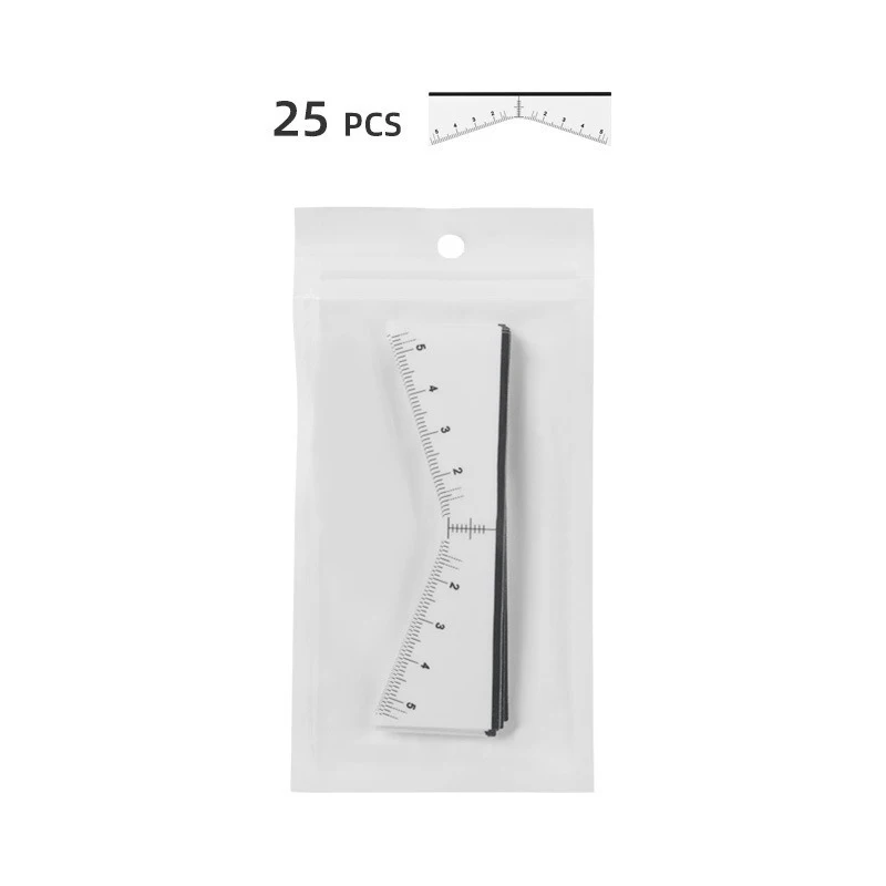 25pcs Eyebrow Stencil Sticker Microblading Brow Guide Self-adhesive Ruler Tattoo Position Mapping Shaping Makeup Design Tools