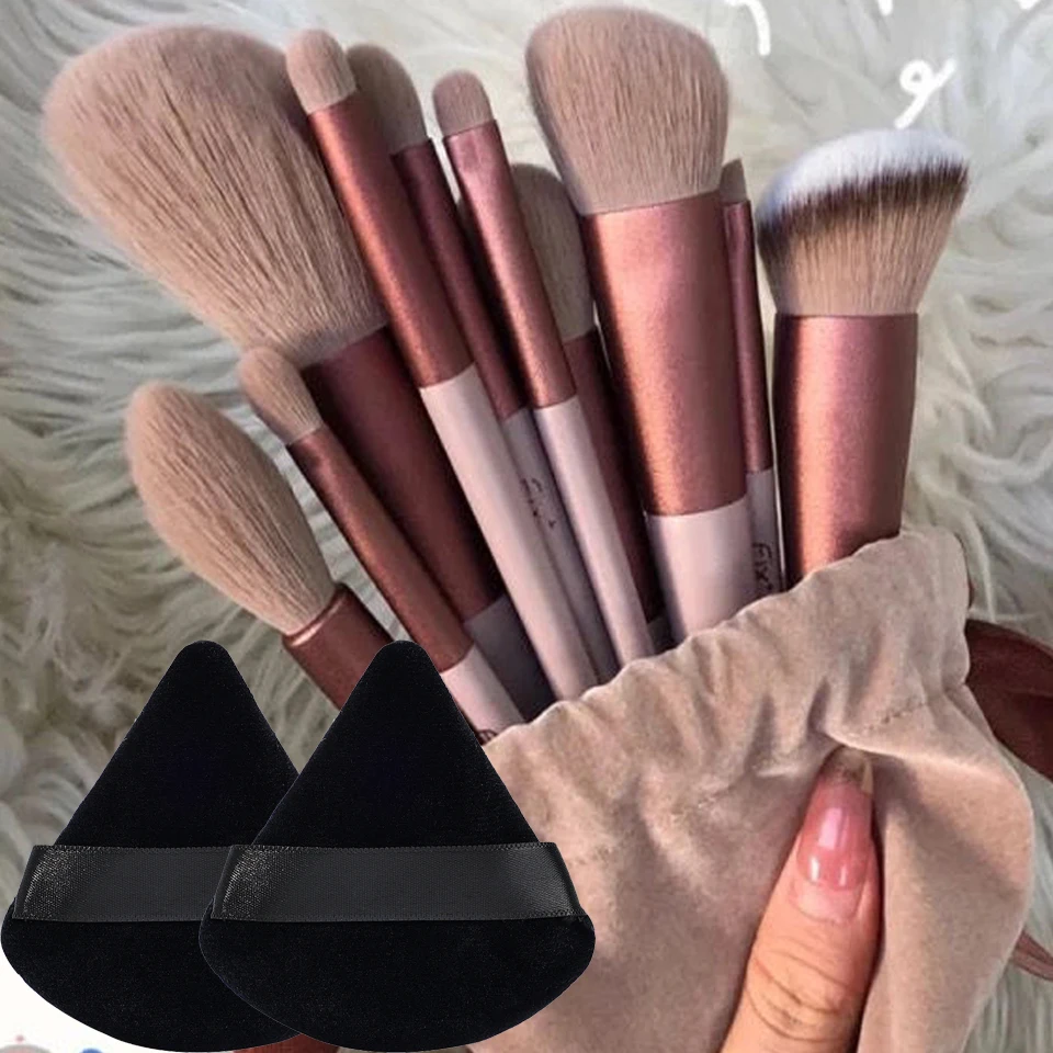 13 Stks/set Make-Up Borstel Met Power Puff Zachte Pluizige Poeder Foundation Contour Schaduw Make-Up Borstel Professionele Vrouwen Schoonheid Tool