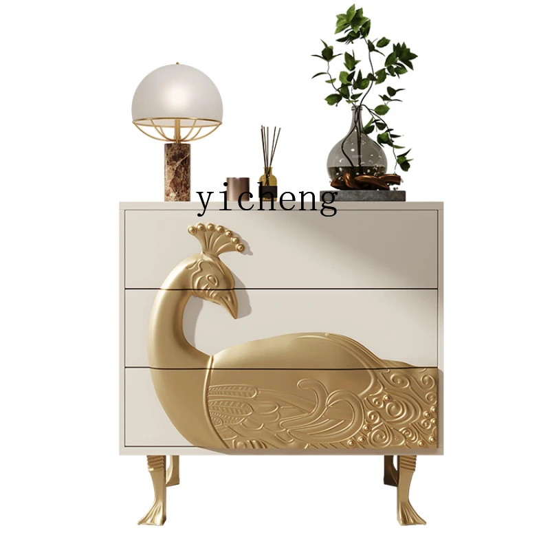 

Xl Affordable Luxury Style Solid Wood Entrance Cabinet Three-Dimensional Carved Classical Solid Wood Decorative Storage Cabinet