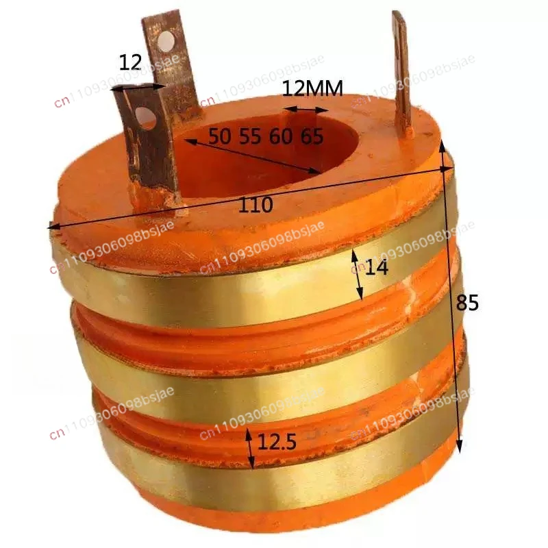 Collector ring Copper ring Conductive slip ring 3 Inner diameter 50 55 60 65 Outer diameter 110 High 85MM