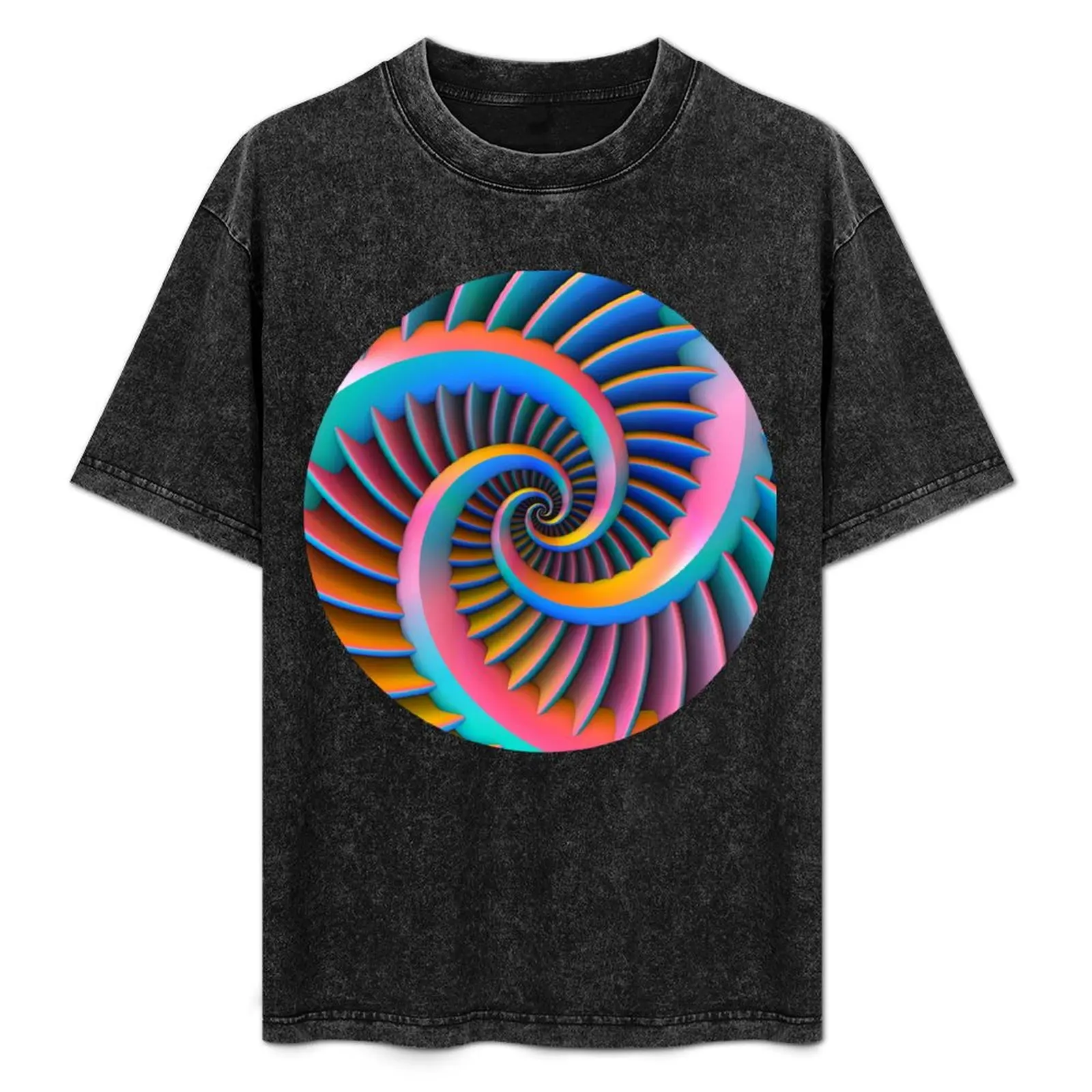 Opposing Spiral Pattern in 3-D T-Shirt oversized graphic tee Aesthetic clothing tees graphic tee shirt mens funny t shirts