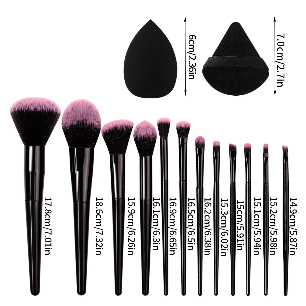 Ensemble complet de pinceaux de maquillage pour débutants, 16 pièces, pour fard à paupières, cheveux doux, amples, pliés, éponge douce, bouffée de poudre, œuf de beauté