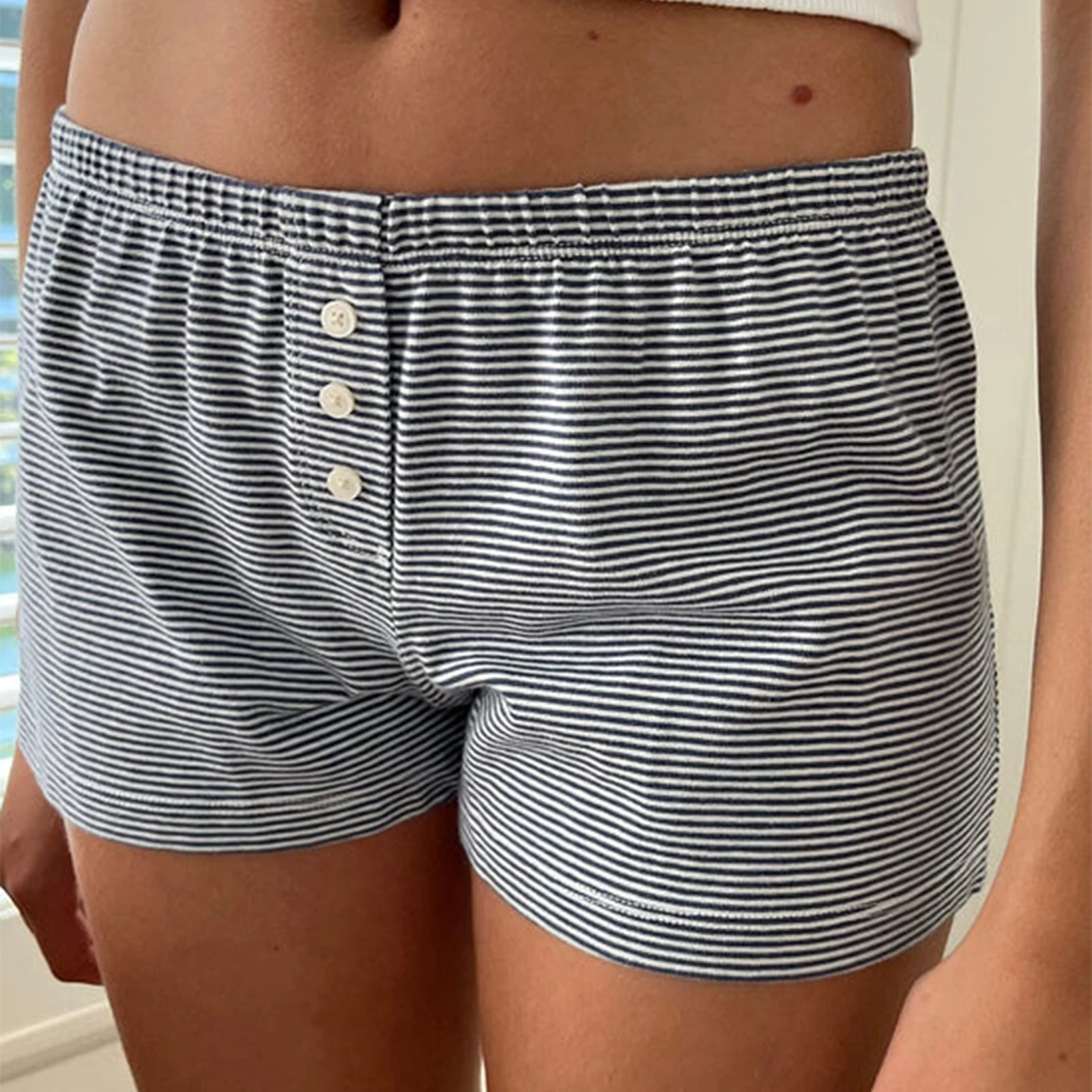 Women's Summer Casual Shorts Solid Color/Floral/Heart/Striped Lounge Shorts