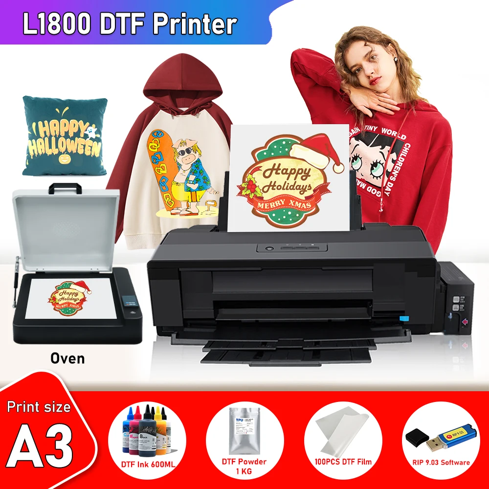 

DTF Transfer Printer A3 L1800 DTF Printer A3 impresora dtf Directly To Film A3 T Shirt Printing Machine for fabric clothes jeans