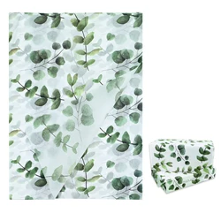 100 Pcs Green Leaves Tissue Paper Sheets,14x20in Botanical Printed Leaf Wrapping Paper for Wrapping Gifts Birthday Festival