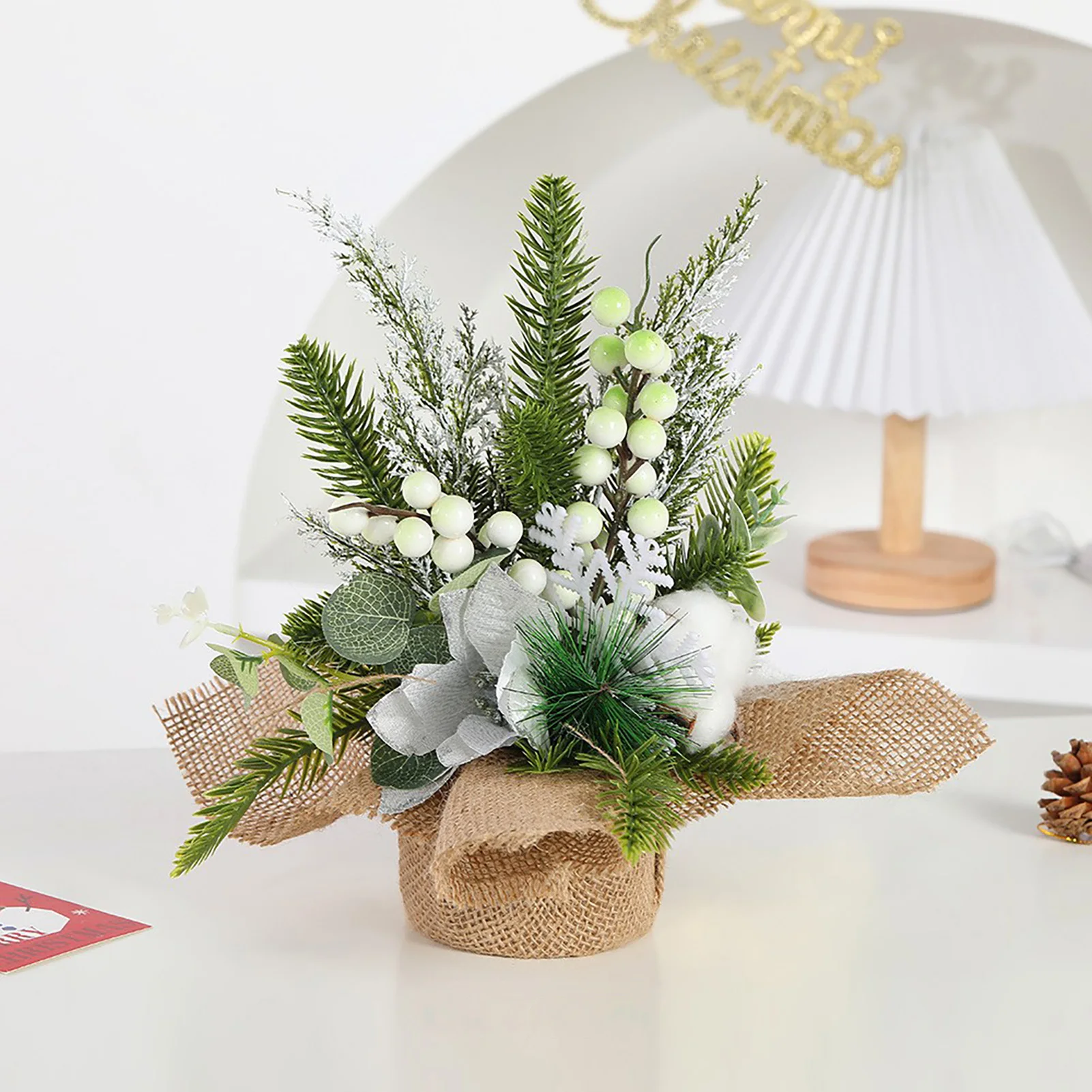 Mini arbre de Noël, vitrine de bureau, simulation de décoration