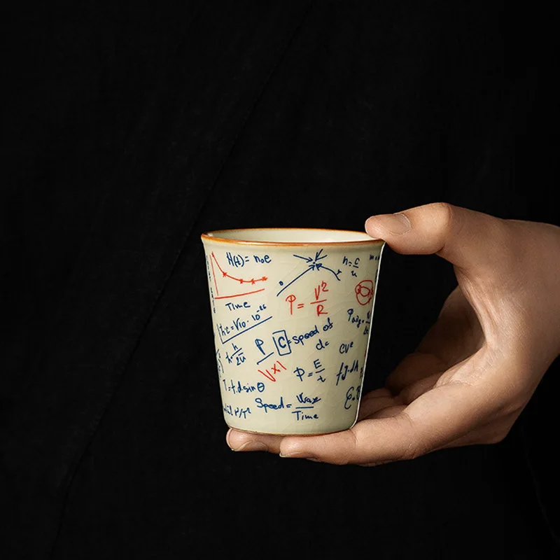 120ML Espresso Cup Mathematical Chemical Physical Formula Patterns Ceramic Tea Cup Porcelain Coffee Mug