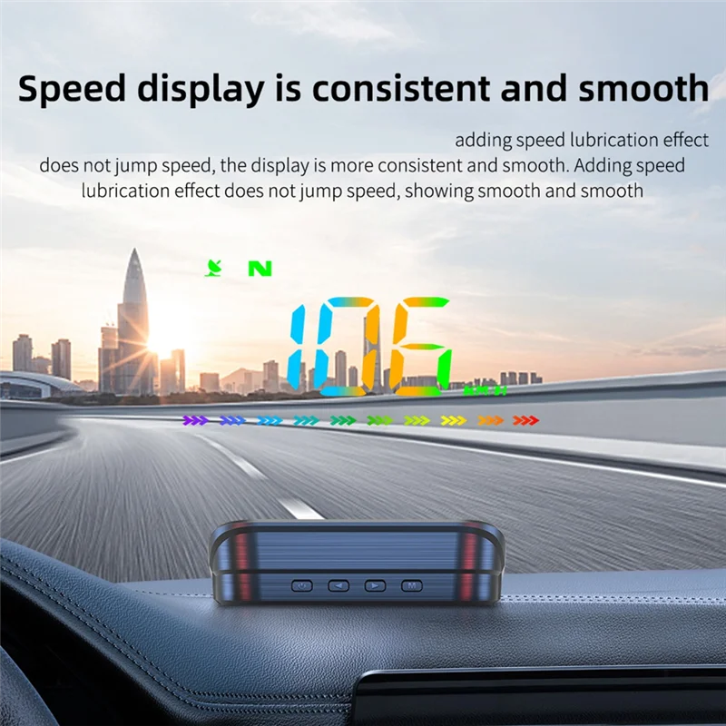 SQPP-Car HUD GPS رئيس يصل عرض الزجاج الأمامي العارض MPH KMH عداد السرعة العارض البوصلة نظام إنذار السرعة الزائدة