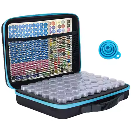 30/60PCS Drill Bottle Diamond Painting Accessories DMC Full Color Label Paper Tools Storage Containers Bag Carry Case Mosaic Box