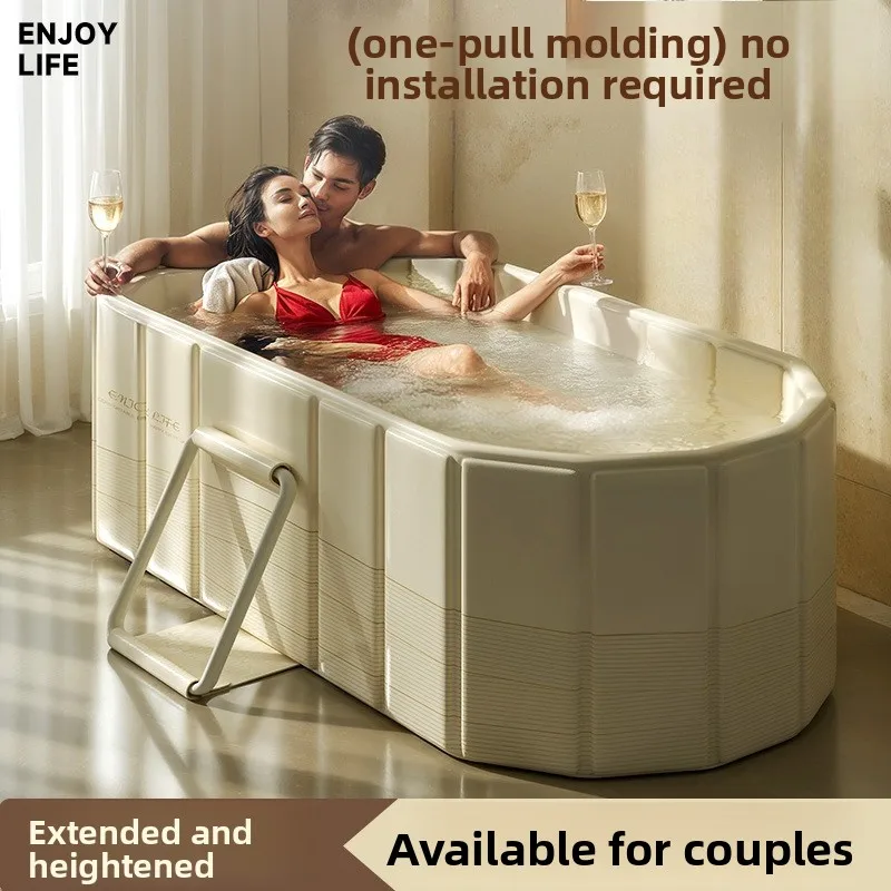 Stackable Bath Tub Full Body Adult Home Use Two Person Sit Bath Basin Children Couples Foldable Bath Tub Baby Bath Tub Portable