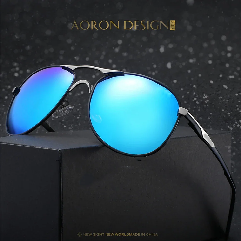 High-end Pilot Squared Driver Sun Glasses Polarized Mirror Sunglasses Custom Made Myopia Minus Prescription Lens -1 to -6