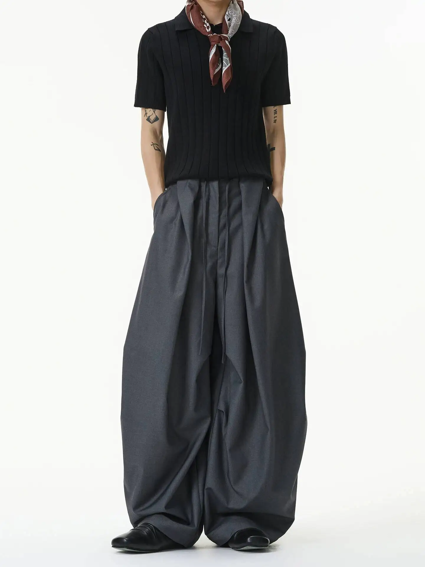 Unisex Suit Pants 2026 Summer New American Double Pleated Casual High Waist Pants Unisex Draped Versatile Wide Leg Pants