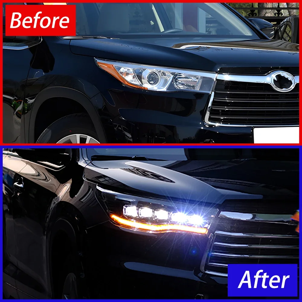 For Toyota Highlander 2015-2017 Car Headlights Fully Upgraded Wink Dynamic Light Projector with Five Lenses Hot-Selling Tools