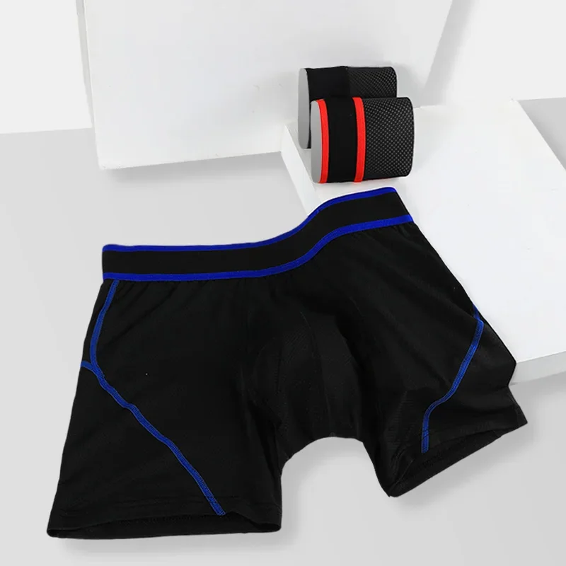 3 قطع ملابس داخلية رياضية مقسمة للرجال صيفية رفيعة من الحرير الجليدي طويلة للرجال للجري ومطولة ومضادة للارتداء