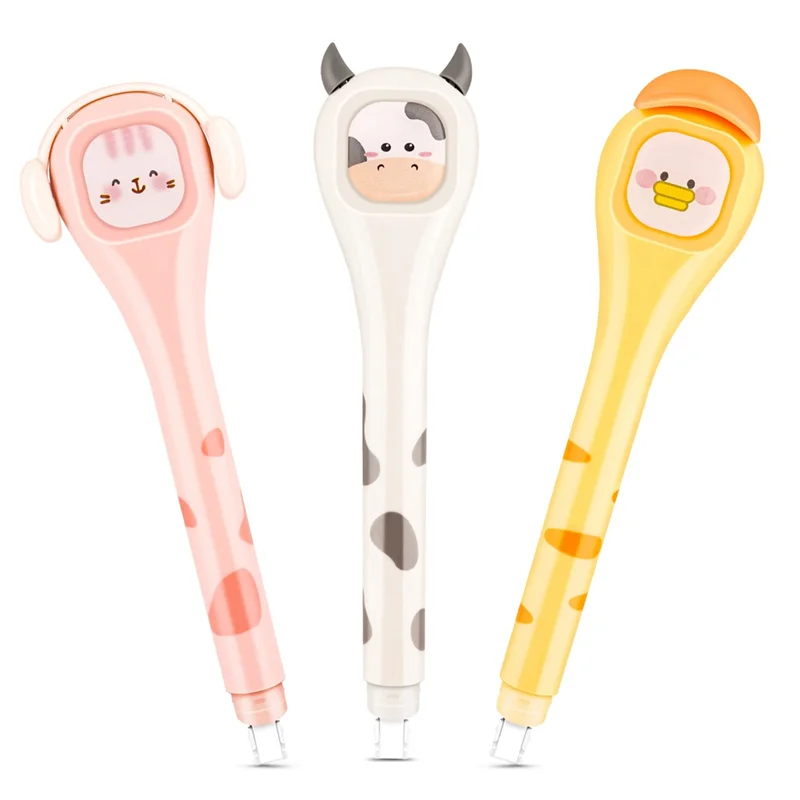 ABFM-3 pezzi penna a nastro correttore bianco carino penna bianca giapponese ad asciugatura rapida con applicatore penna Kawaii facile da usare