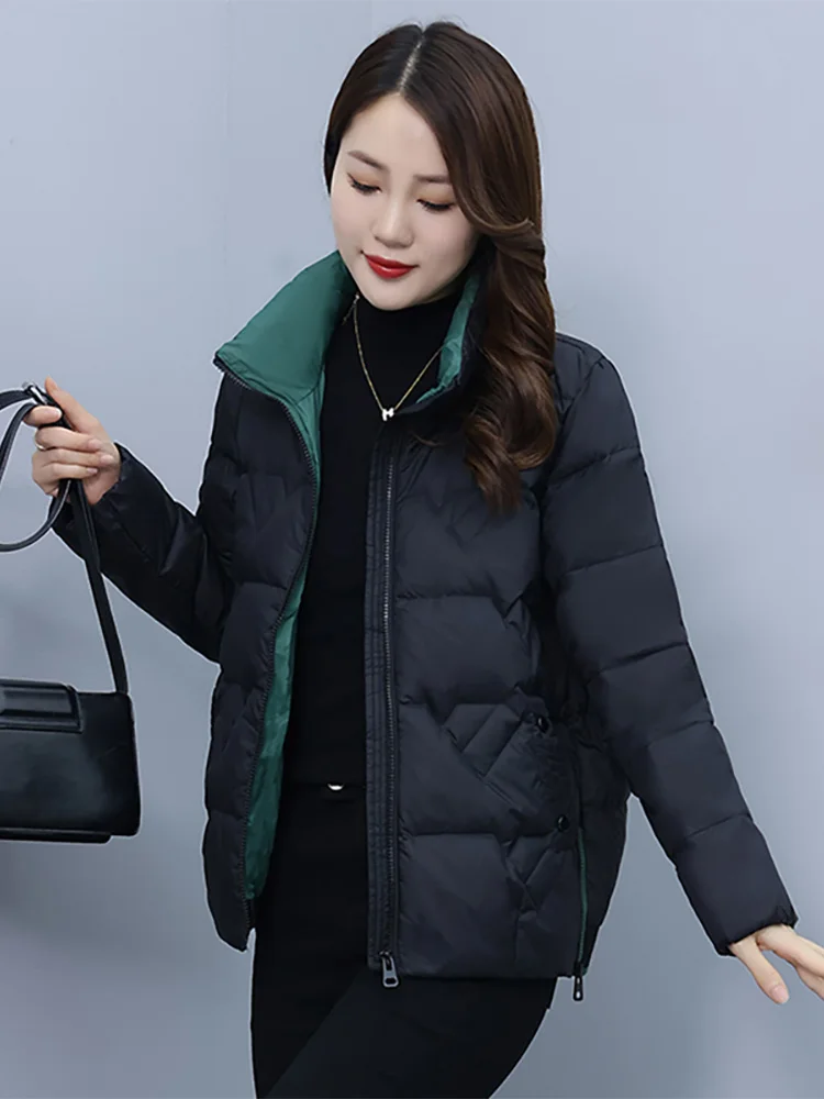 

Корейская женская утепленная хлопковая куртка-пуховик для зимы, теплая верхняя одежда, приталенное пальто для мам, на молнии, с утолщенным хлопковым наполнителем