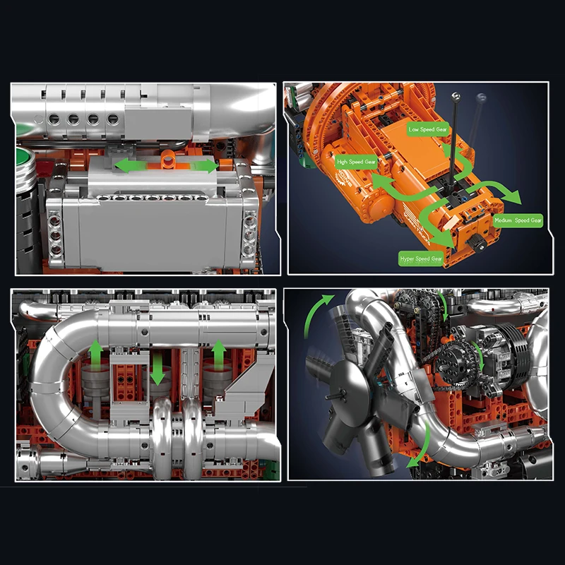 Molde rei 10200 motor técnico brinquedos o caminhão motorizado transmissão bloco de construção tijolo crianças presente natal