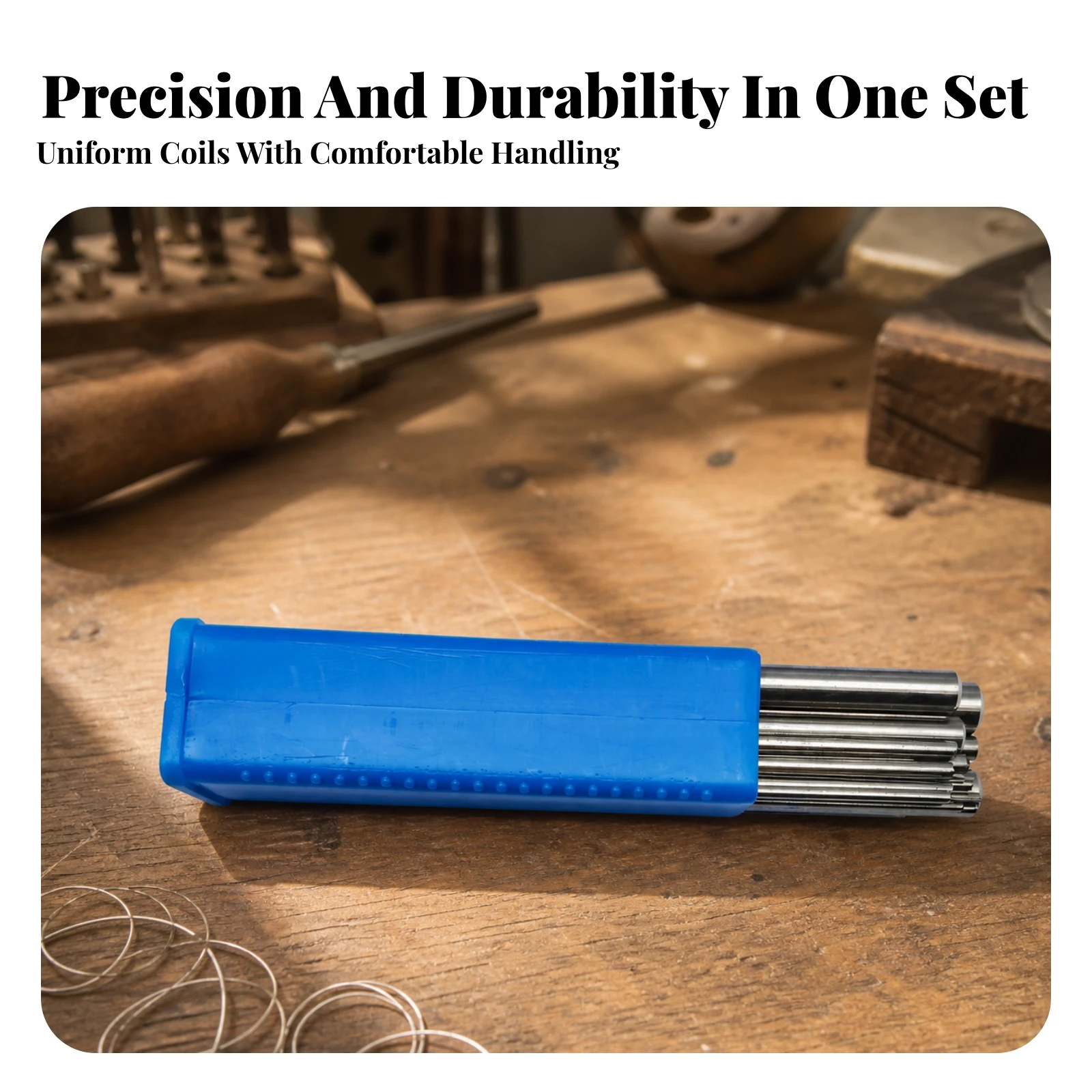 36 Pieces Solid Round Metal Rod Multiple Sizes Stainless Steel Wire Mandrels with Storage Case for Metalworkers