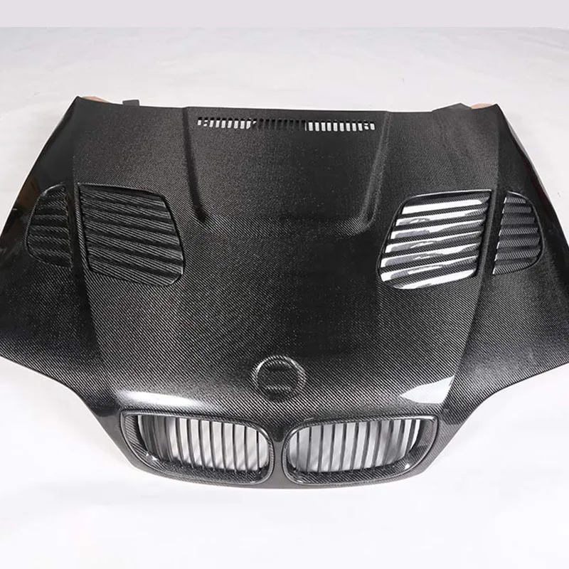 GTR Style E46 3 Series Coupe Sedan 1998 1999 2000 2001 2002 2003 2004 2005 Carbon Fiber Front Engine Hood Bonnet Cover For BMW