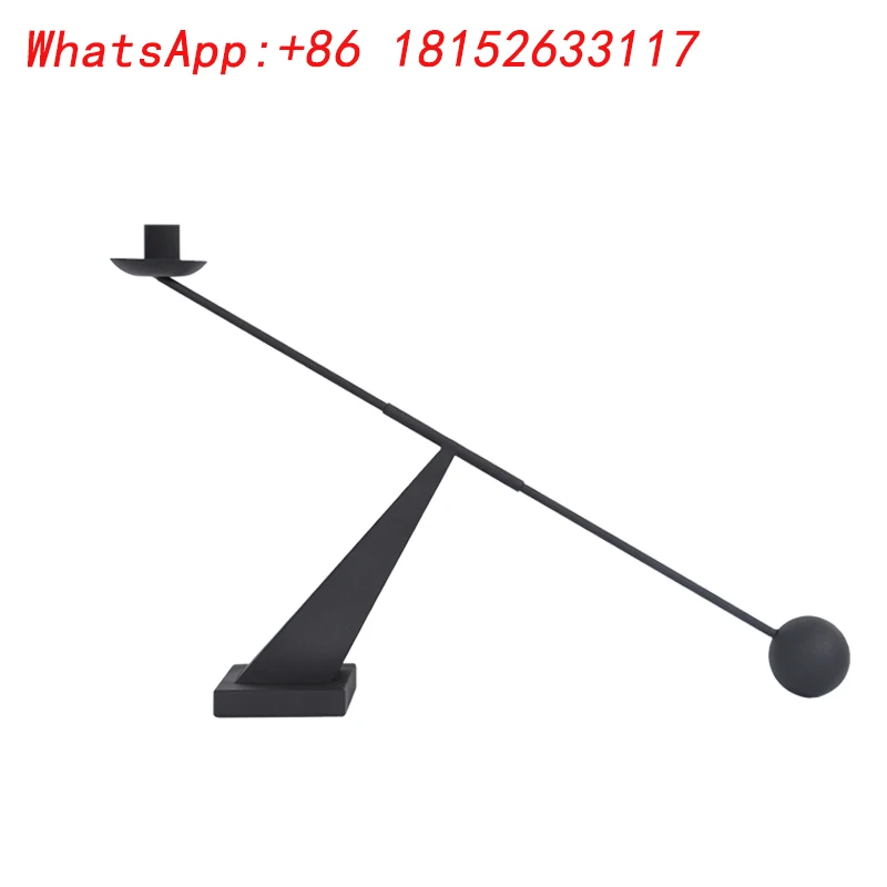 モダン ミニマリスト ブラック キャンドルスティック クリエイティブ シンプル パーソナリティ 幾何学模様 レストラン キャンドルライト ディナー ロマンチック MM