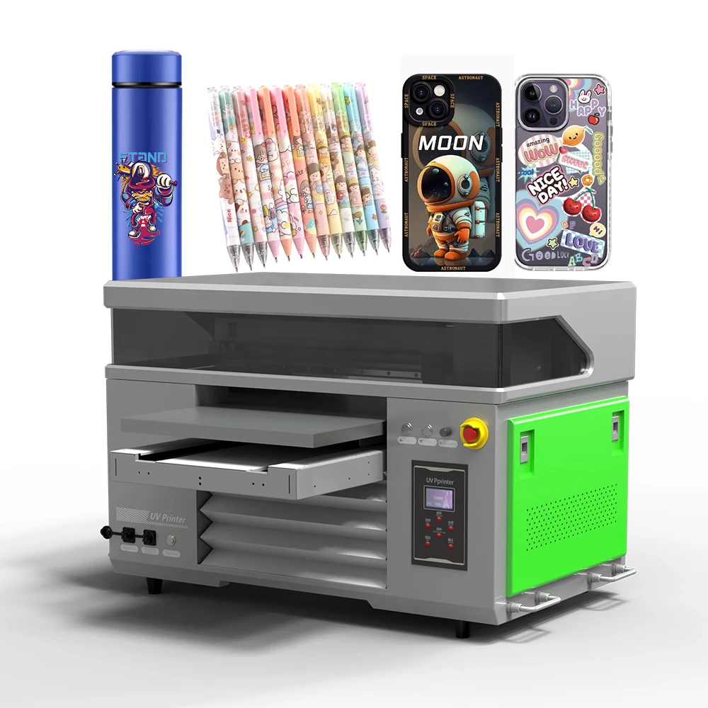 Upgrade XP600 2Pcs 4060 UV  Flatbed Printer to Print Plastic Metal Wood Glass Phone Case Cover With Faster Speed