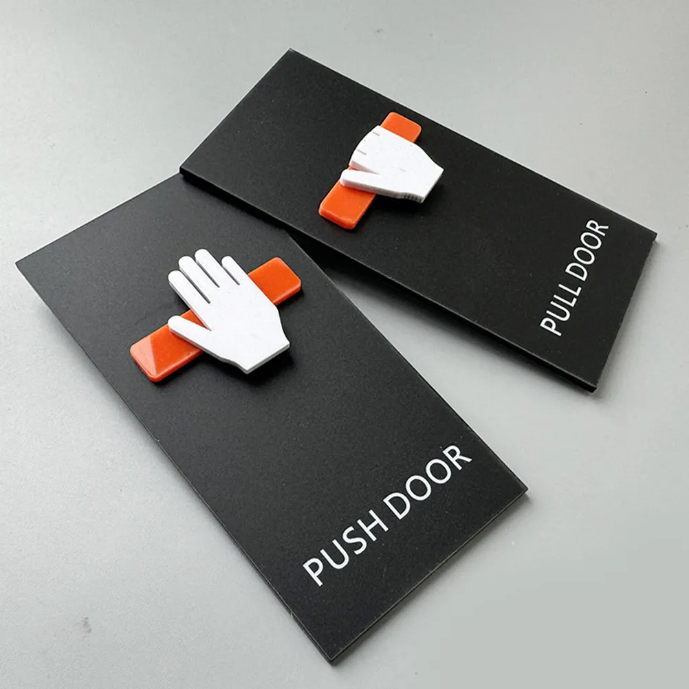 2Pcs Acrylic Push Pull Door Stickers Self Adhesive Easy Application Clear Guidance for Office Conference Room Hospital Museum