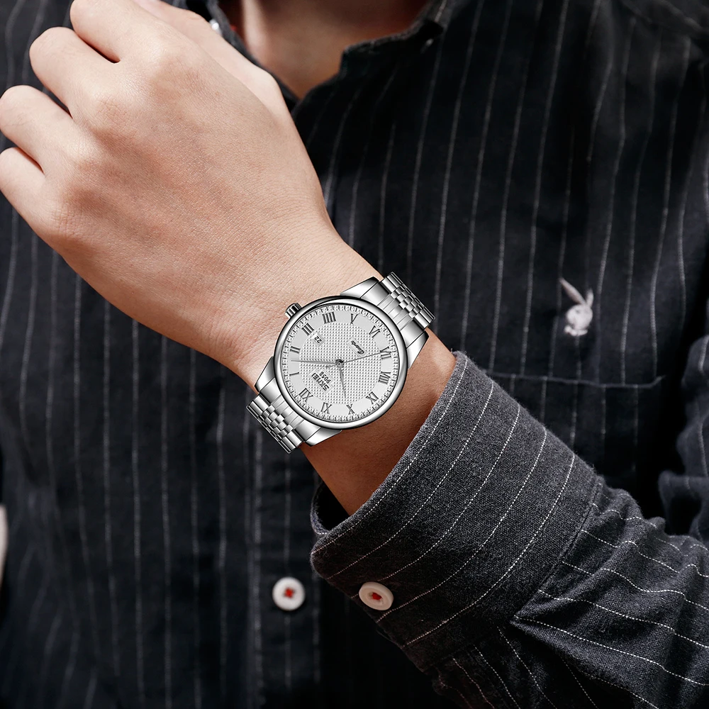SKMEI Fashion Luxury Design 3Bar Waterproof Time Date Wristwatches Business Quartz Movement Watches For Men Women Simple Watch