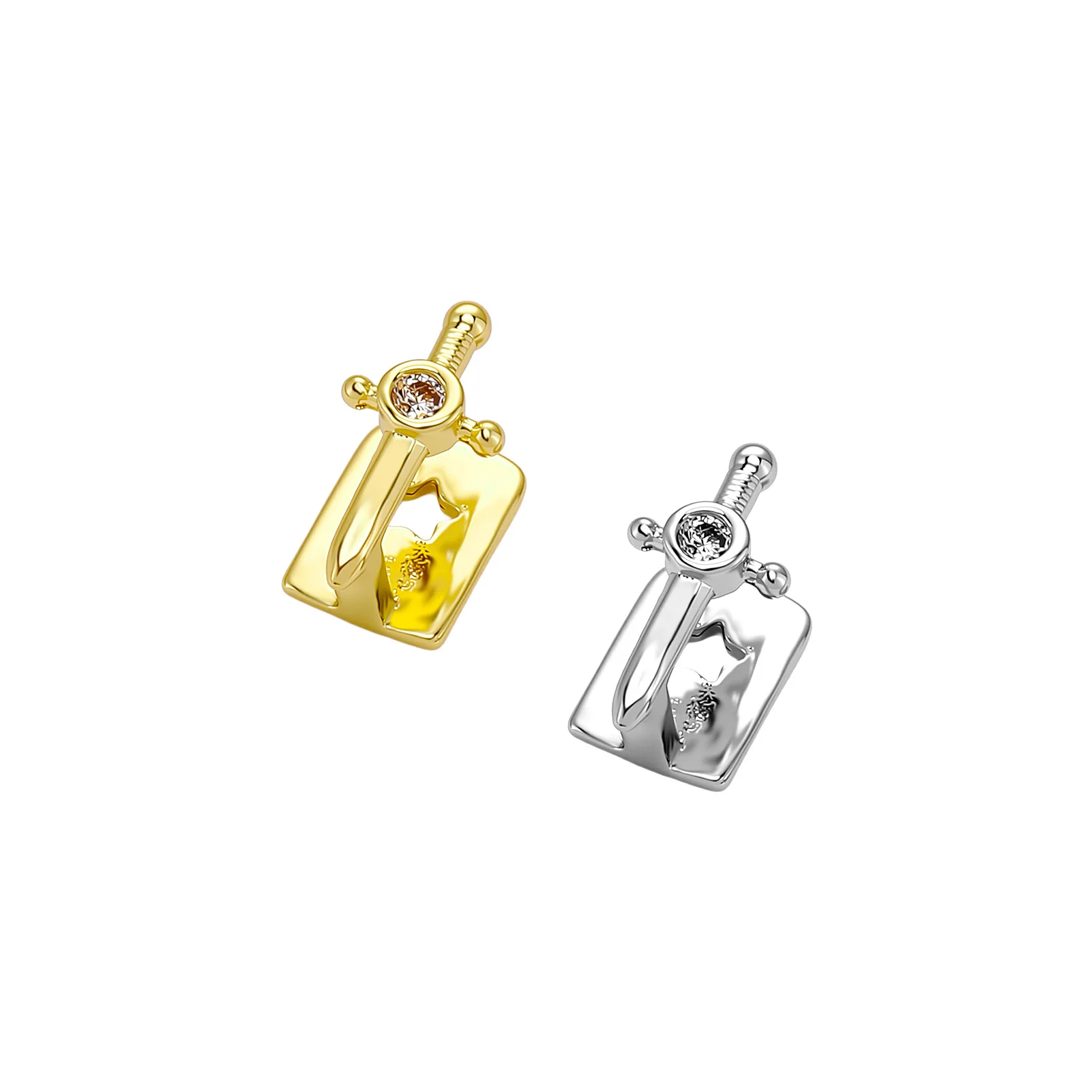 JINAO Hip-Hop Einreihiger Honor Sword Single Teeth Round CZ Grillz für Herren, Ober- und Unterkiefer, glänzender Grill, Punk Rapper, Weihnachtsgeschenk – Detail 4