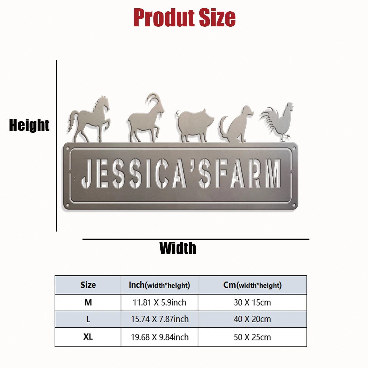1pc Custom Horse Sheep Pig Farm Family Metal Wall Door Plaque,Home Room Garden Garage Door Fence Farm Decor,Seasonal Family Gift