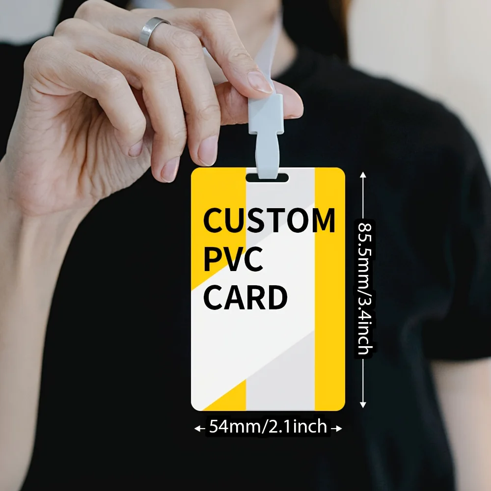 Custom PVC ID Badges Flat Hole, Non-Chip Professional Credential Cards for Business, Events & Organizations - Durable Thick