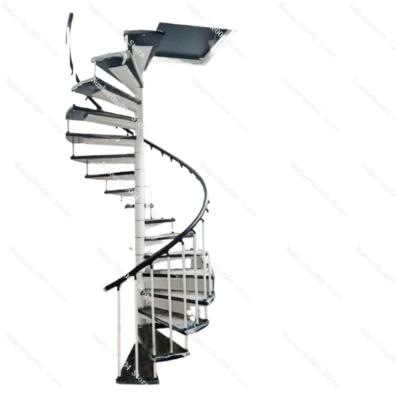 

For Round Wrought Iron Custom Indoor Column Spiral Staircase Small Apartment Loft Duplex Loft Spiral Staircase Household