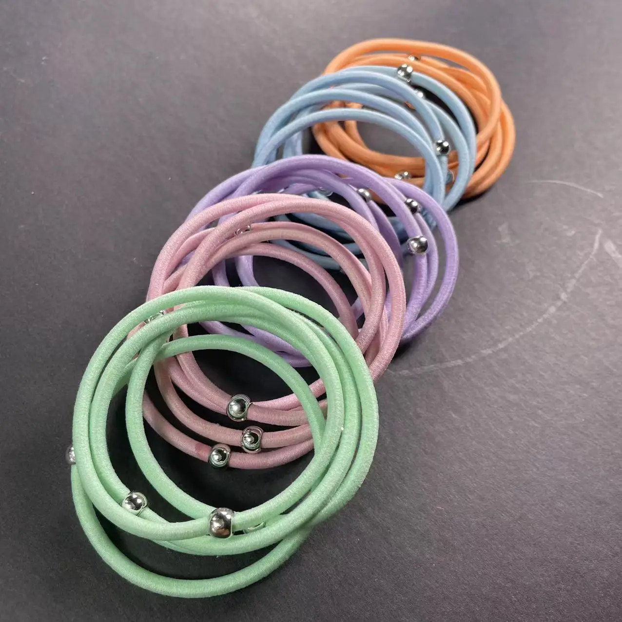 50Pcs Koreanische Frauen Elastische Haar Bands Vergoldet Gummi Haar Krawatten Scrunchies Für Mädchen Pferdeschwanz Halter Haar Ringe Seil – Detail 8