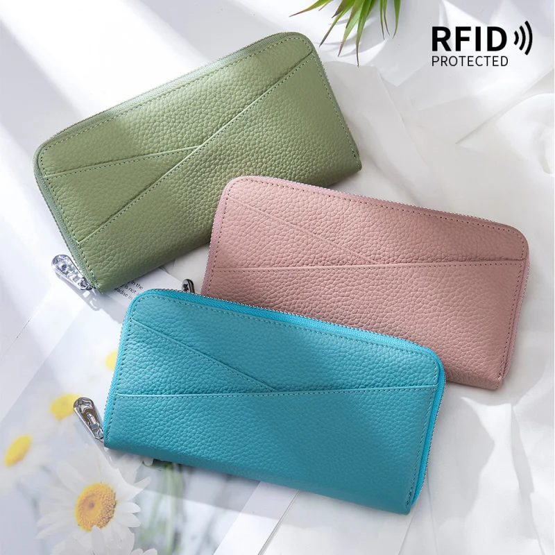 Western Patchwork Large Capacity RFID Blocking Organ Card Bag Fashion Phone Women Wallet