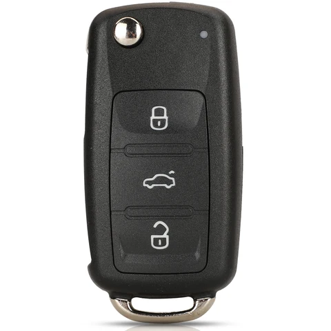 Корпус выкидного ключа Jingyuqin с 2/3/4/5 кнопками и лезвием Hu66 для VW B5 Golf Seat Polo Passat Tiguan Skoda